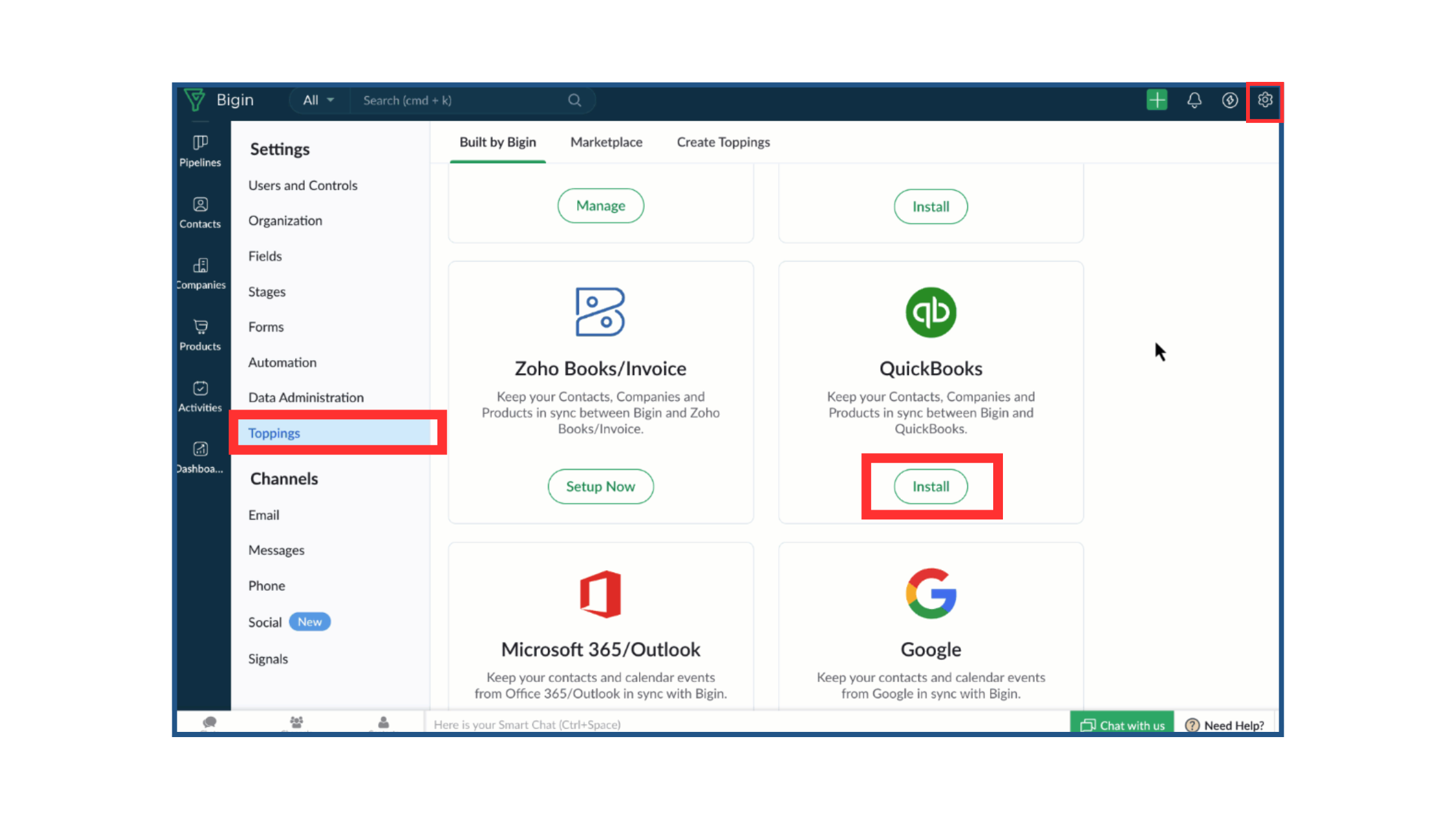 How to Integrate Quickbooks with Bigin: Step-by-Step Setup